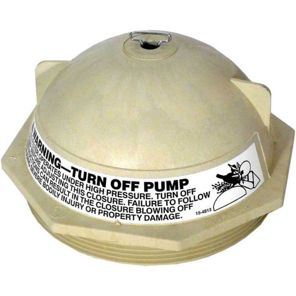 Pentair 154559 V-thread closure 6-inch tan replacement part for Triton II sand filters used by pool contractors