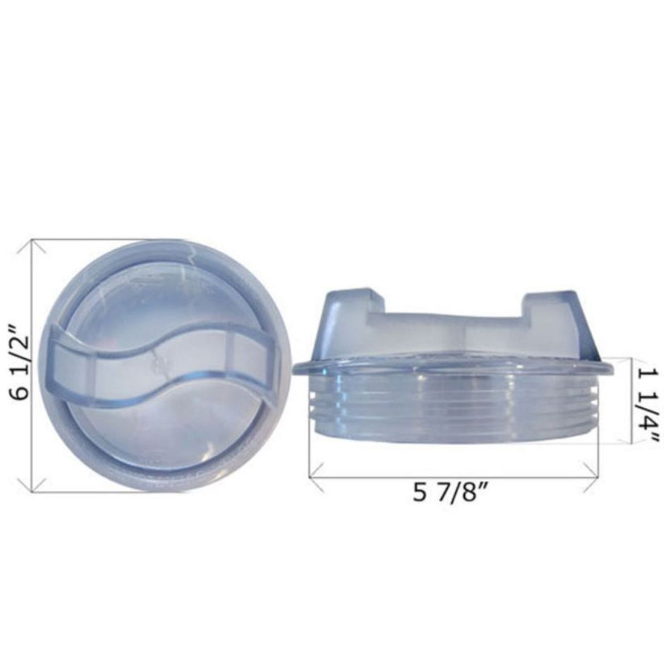 Pentair Sta-Rite 16920-0011 clear plastic replacement lid for 6-inch suction trap assembly used by pool contractors