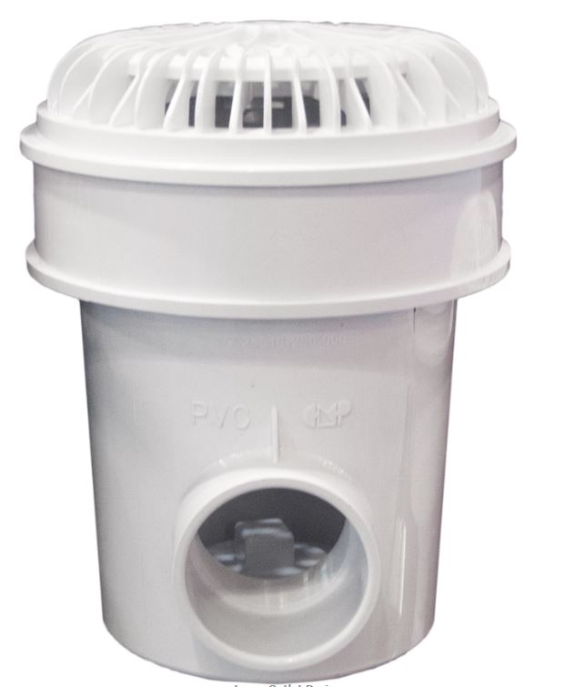 8" MAIN DRAIN 3" OUTLET ADJT COLLAR-WHT - 25516-400-000