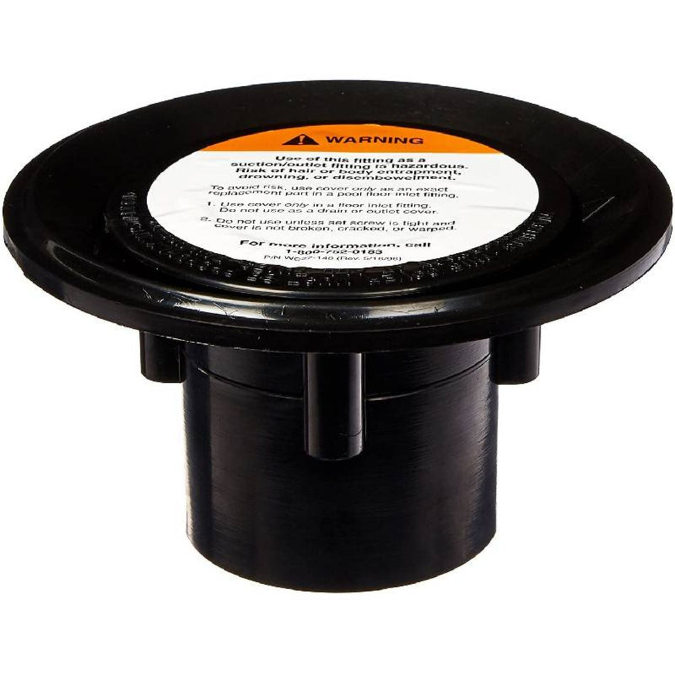 CMP black floor inlet fitting with 2-inch socket and 1.5-inch reducer for residential pool contractor installations