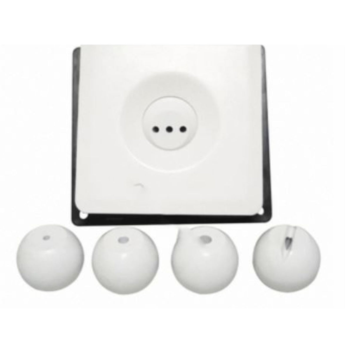 CMP Multi-Nozzle Adjustable Deck Jet in white with five interchangeable nozzles for professional pool contractor installations