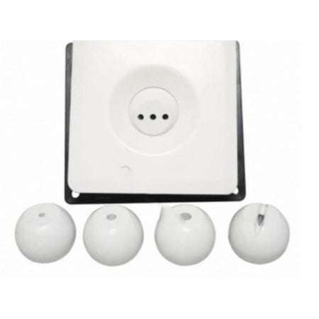 CMP Multi-Nozzle Adjustable Deck Jet in white with five interchangeable nozzles for professional pool contractor installations