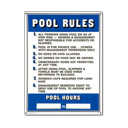 P.M POOL RULES COMERCIAL SINGS - 40322