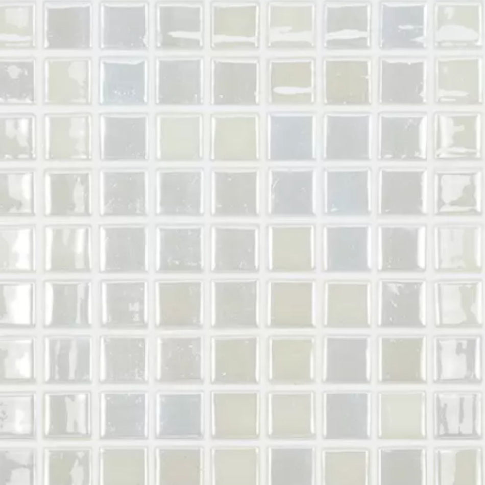 GLASS TILE  WHITE LUX 1" X 1" - 409