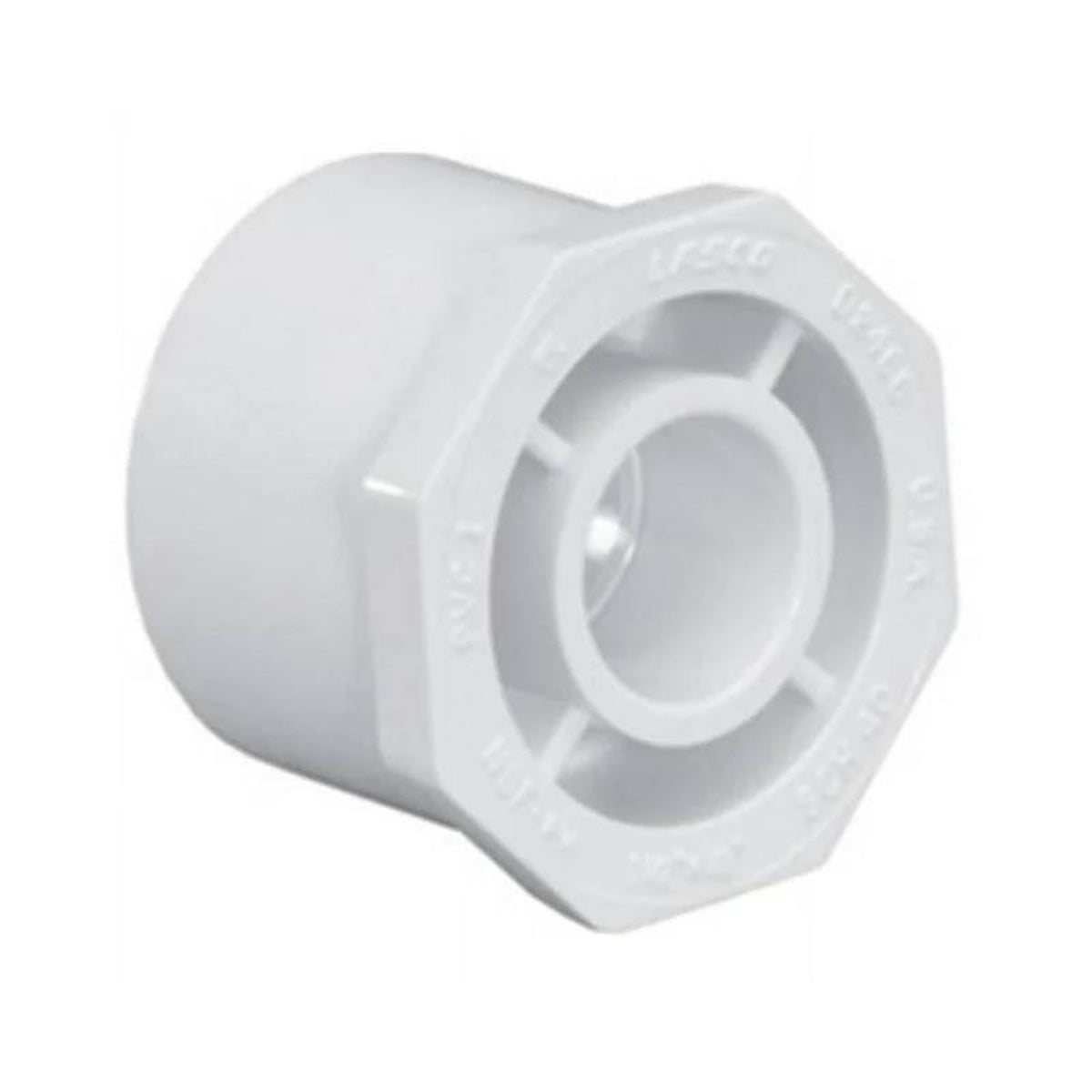 3 inch to 2 inch Schedule 40 PVC reducer bushing with spigot slip connections for professional pool contractors