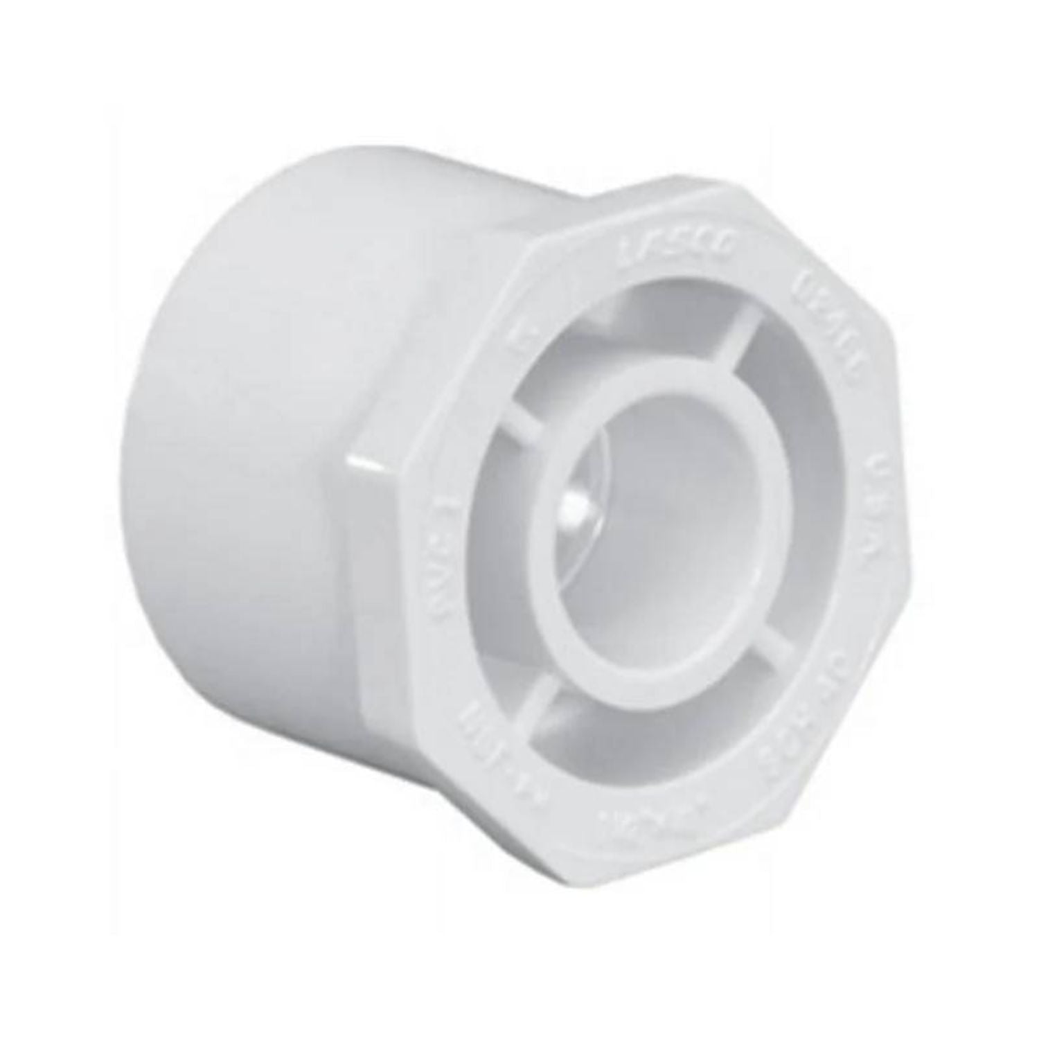 3 inch to 2 inch Schedule 40 PVC reducer bushing with spigot slip connections for professional pool contractors