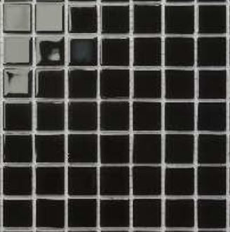 GLASS TILE BLACK 1" X 1" - 4CBVV209