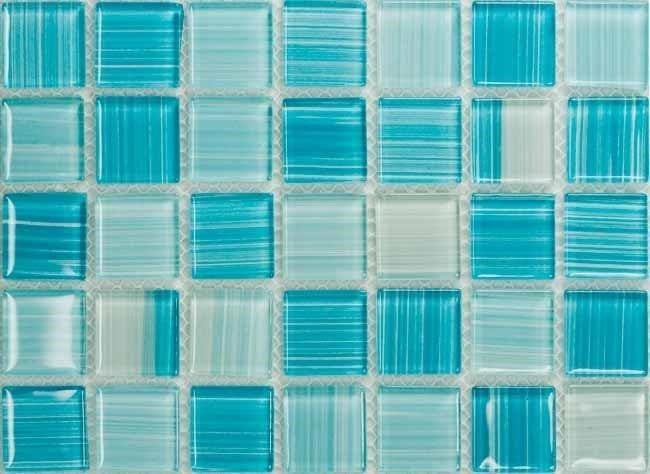 CRYSTAL GLASS TILE LIGHT AQUA BLEND - 4CSBVV31