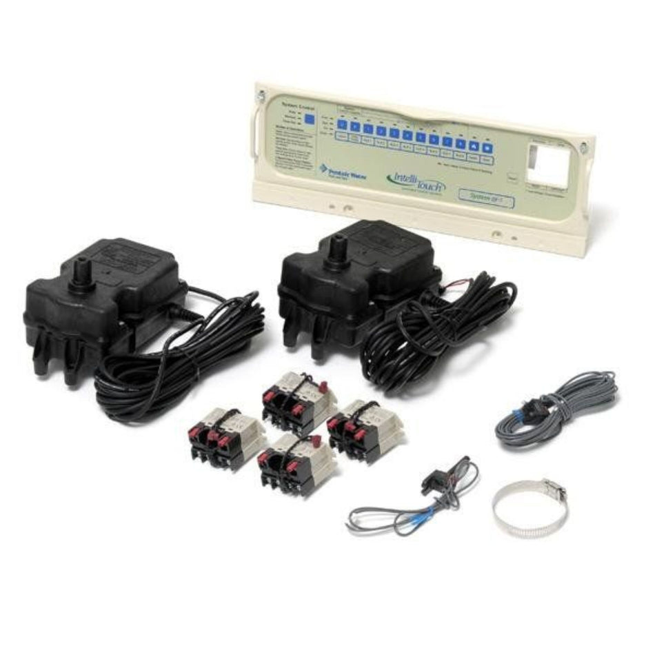Pentair IntelliTouch i9+3 pool automation system with valve actuators and temperature sensors for professional pool contractors