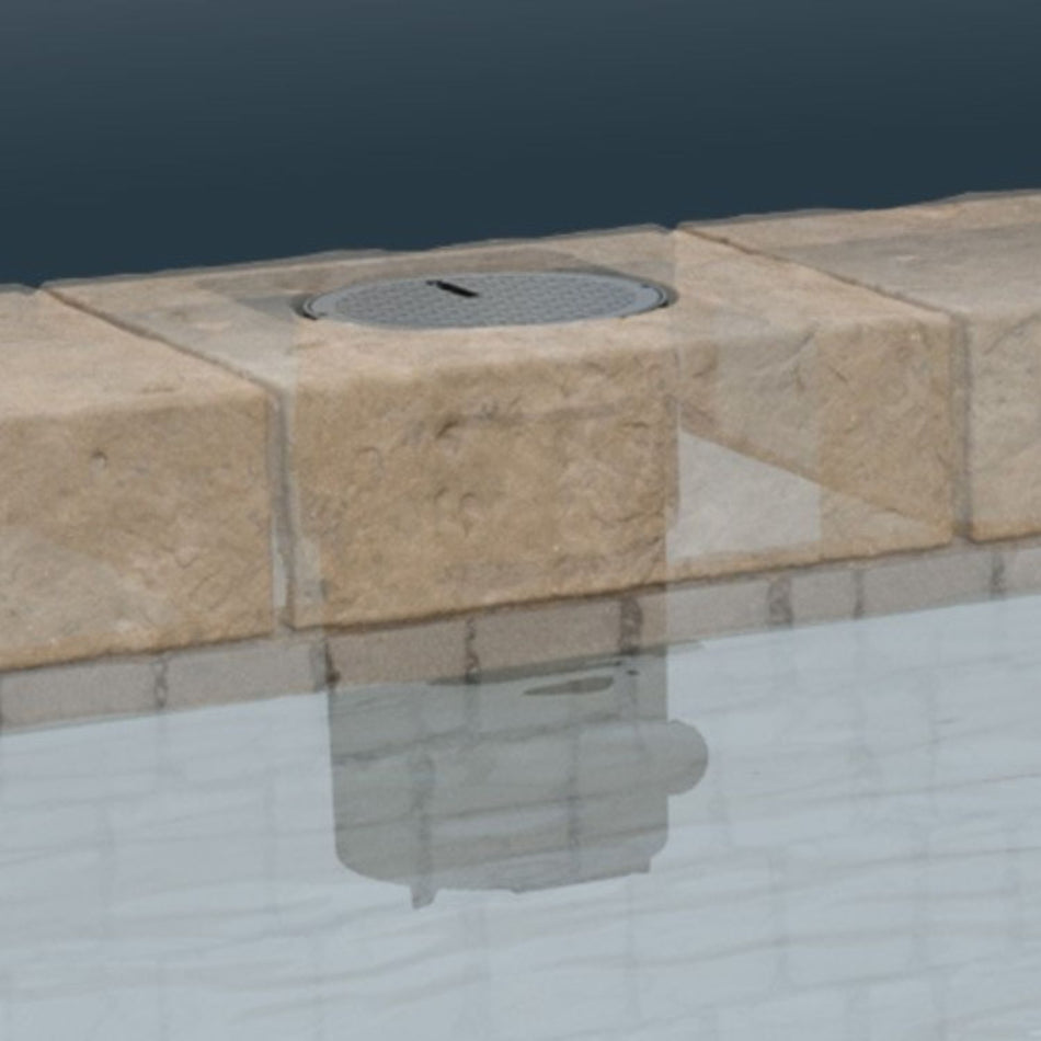 Pentair LED Laminar 580001T tan deck water feature with 7-foot laminar streams and LED lighting for professional pool contractors