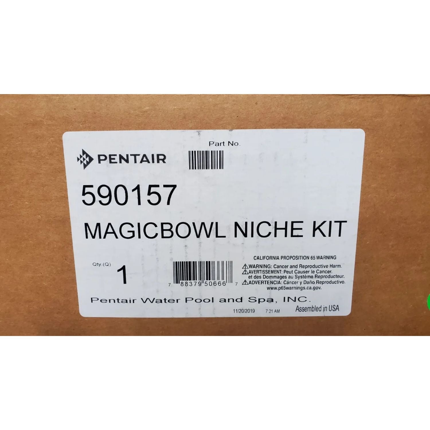 Pentair MagicBowl niche replacement 590157 PVC housing for pool lighting contractors professional installation
