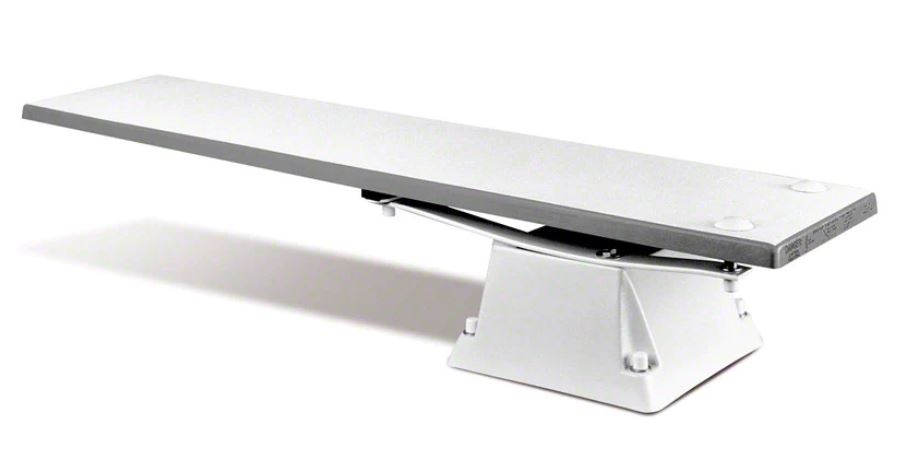 SR Smith Supreme 8-foot diving board complete system with Frontier III board in Radiant White for professional pool contractors