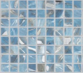 GLASS TILE OASIS BLUE 1" X 1" - 7102