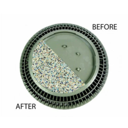 8-inch AV PebbleTop white pool drain cover and frame system with VGB compliance for professional pool contractors