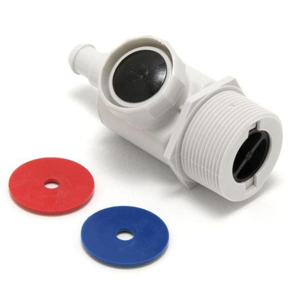 Polaris UWF Connector Assembly 9-100-9001 with pressure relief valve and restrictor discs for pool cleaner installation