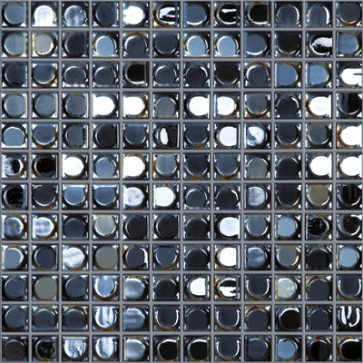 GLASS TILE - AURA BLACK IRRIDESCENT - AURA BLACK