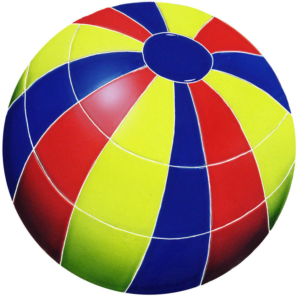 CERAMIC BEACH BALL - MULTICOLOR 11" - BBAMCOM