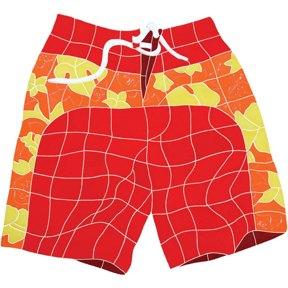 TILE DESIGN SWIMSHORTS - RED - BSHREDOM