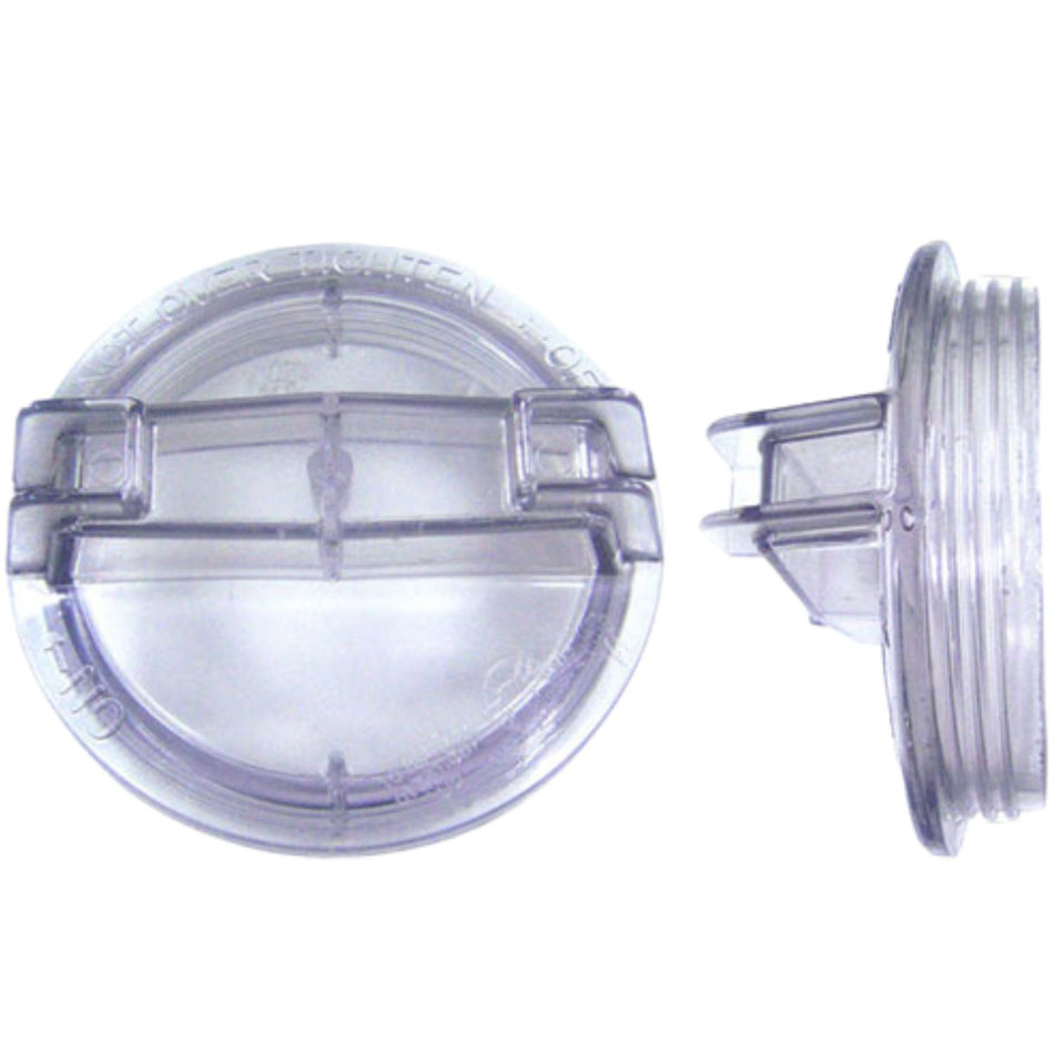 Pentair C3-139P1 clear plastic trap cover for Sta-Rite Dura-Glas Max-E-Glas pool pump strainer assembly