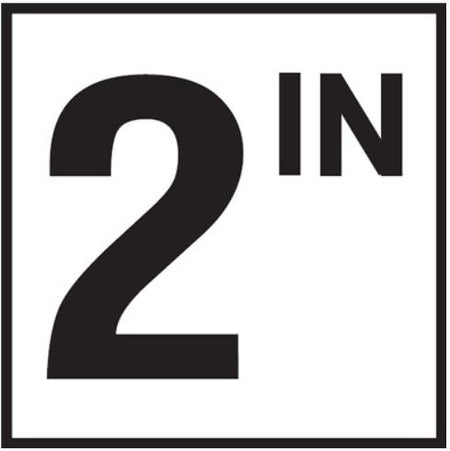 Inlays 6x6 inch ceramic pool depth marker tile showing "2 IN" lettering for commercial pool waterline installation