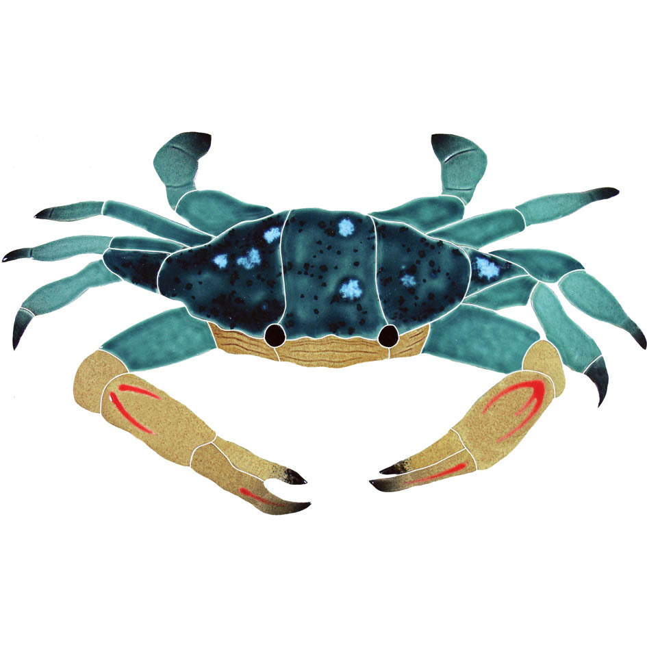 TILE FIGURE SWIMMER CRAB - BLUE 7" X 12" - CBSMCOOS