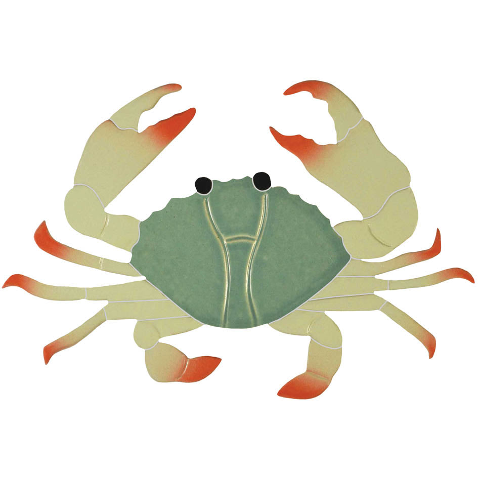 TILE FIGURE CRAB - GREEN 5" X 8" - CRAGREB