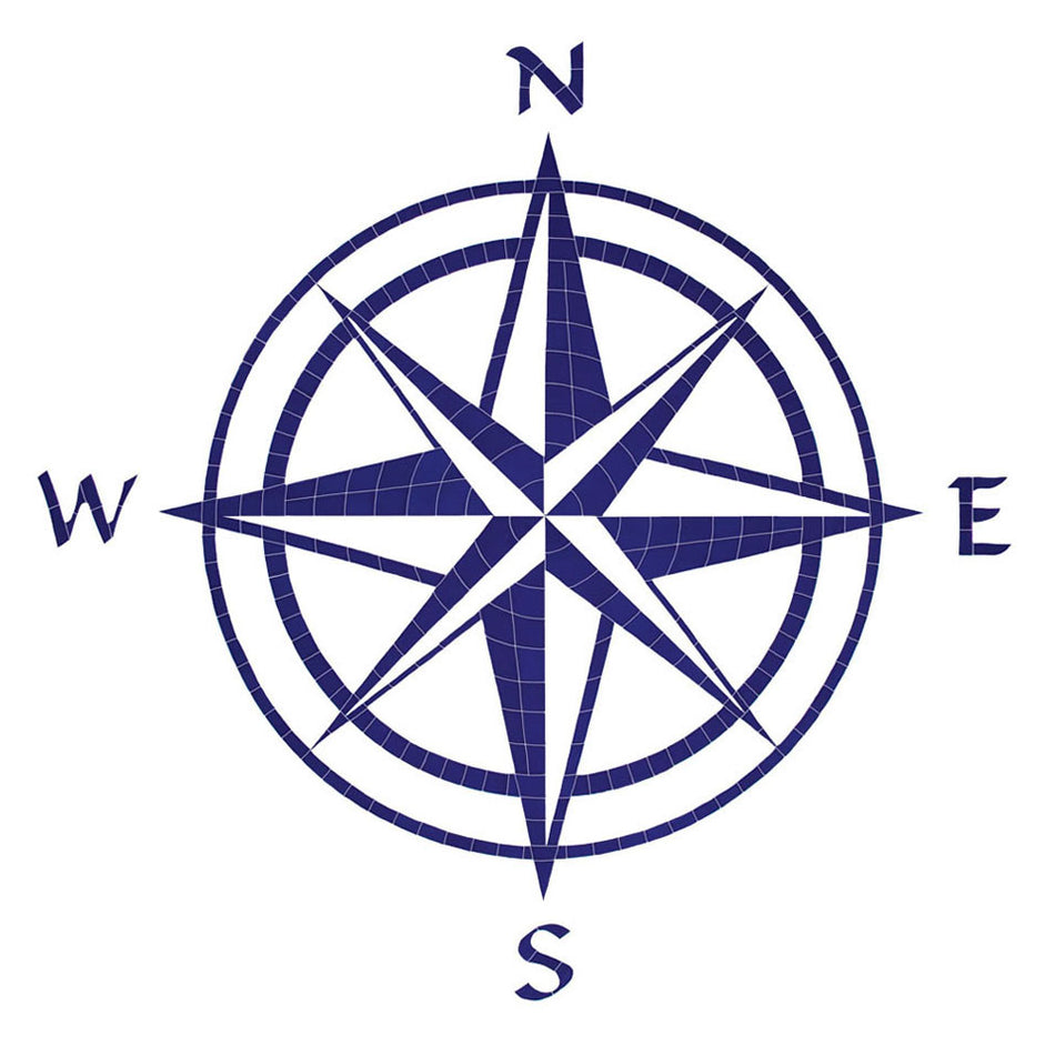 Glass Tile Design Compass Rose 60"X60" - CROBLUL