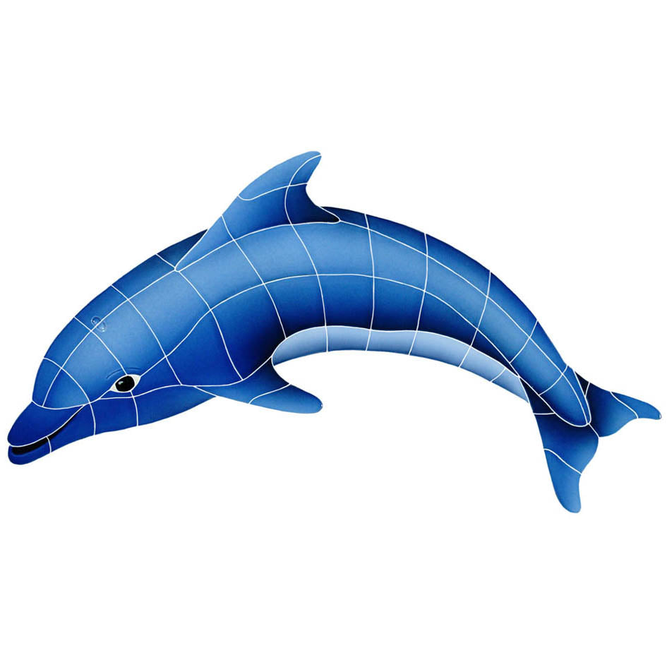 DOLPHIN LEFT TILE FIGURE 18" X 30" - DOLBLULS