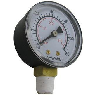 Hayward ECX270861 metal pressure gauge 0-60 PSI with 3-inch screen for pool filter systems professional contractors