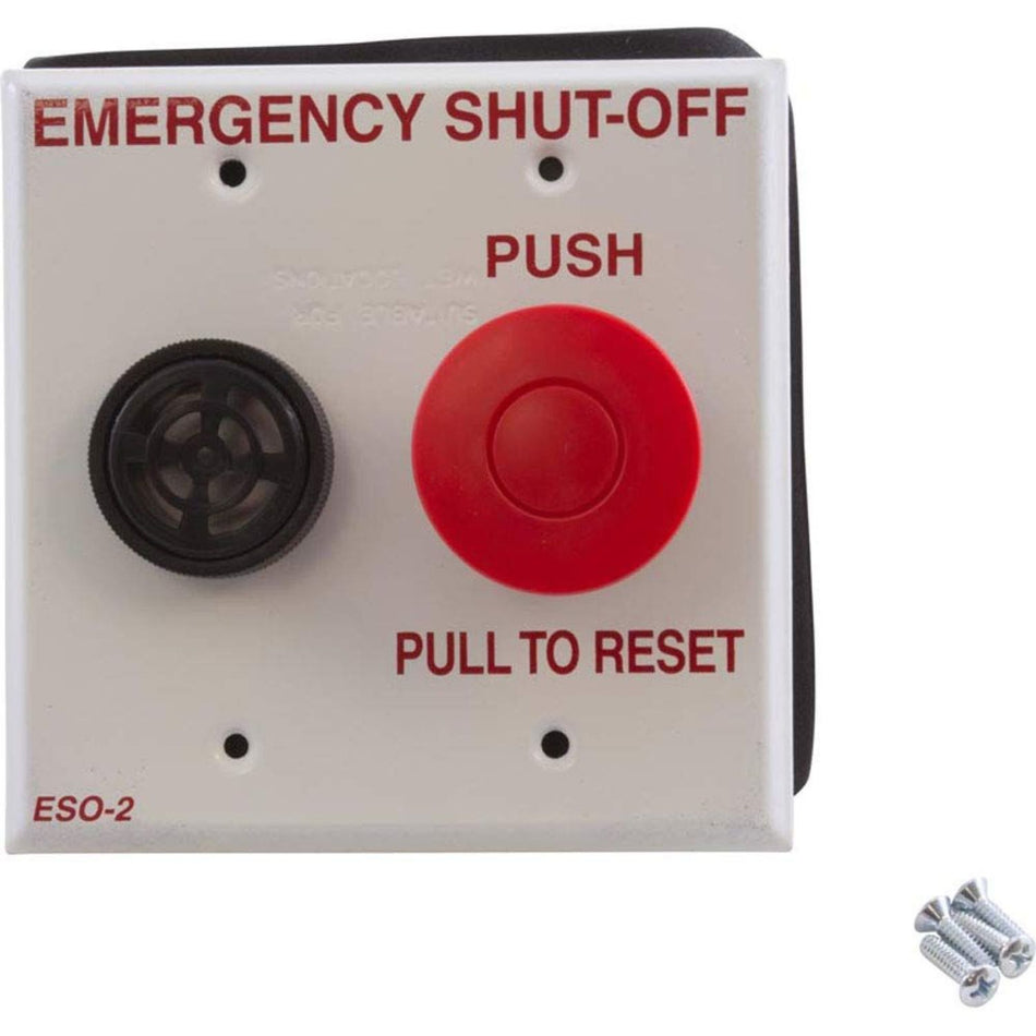 Pentair ESO2 emergency shutoff switch with alarm and red button for pool contractor safety installations