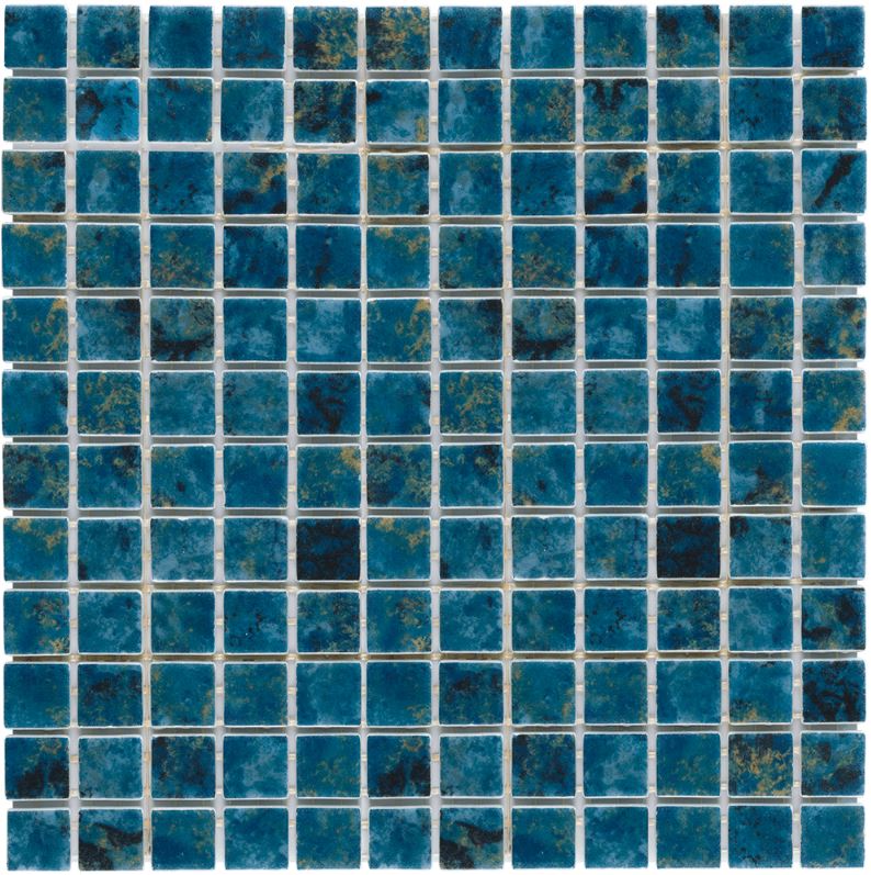 Alttoglass Abisal F7731 1x1 inch glass pool tile Elite Series mesh-backed sheets for professional pool contractors