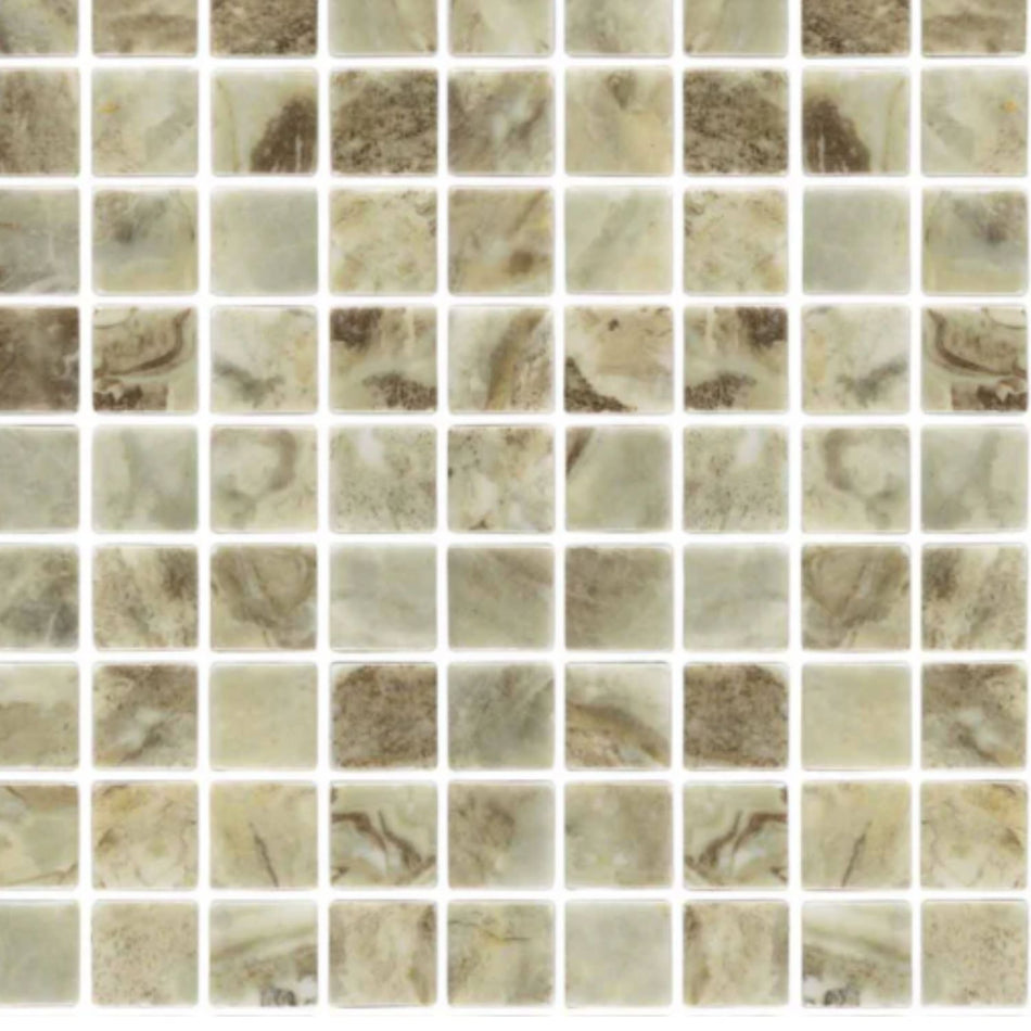 GLASS TILE PAPUA BROWN 1" X 1" - F7733