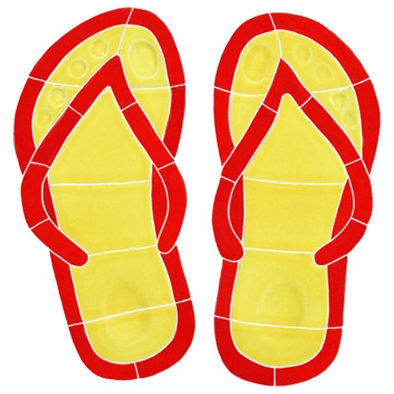 TILE DESIGN FLIP FLOPS - RED 10" X 10" - FFLREDOS