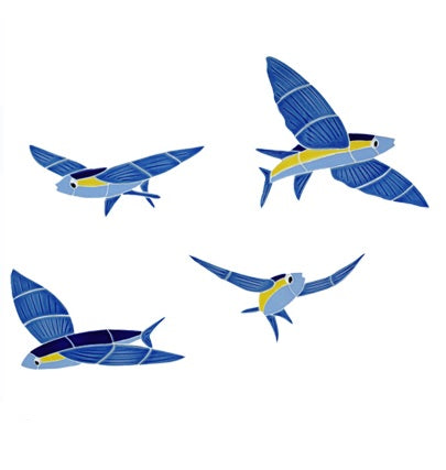 FLYING FISH TILE FIGURE (SET OF 4) - FFSBLOUS