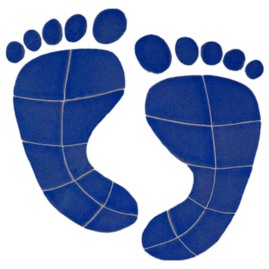 FOOTPRINTS TILE FIGURE - BLUE 10" X 10" - FPRBLUOL