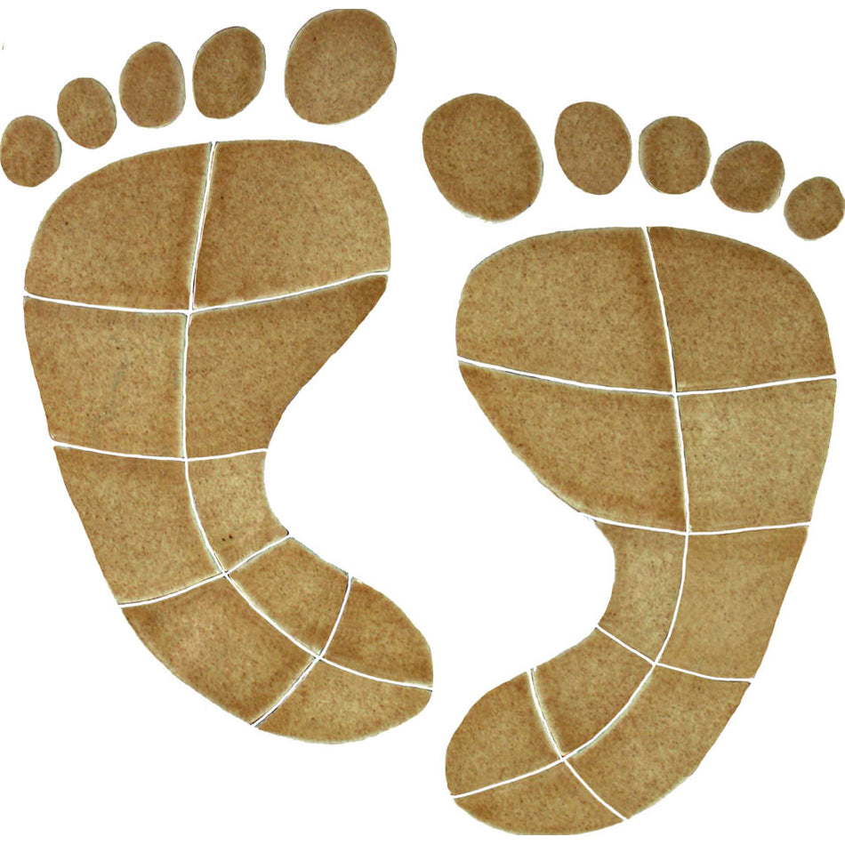 FOOTPRINTS TILE FIGURE - TAN 10" X 10" - FPRTANOL