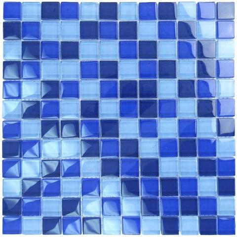 GLASS TILE COBALT BLUE BLEND 1" X 1" - GC82323B2