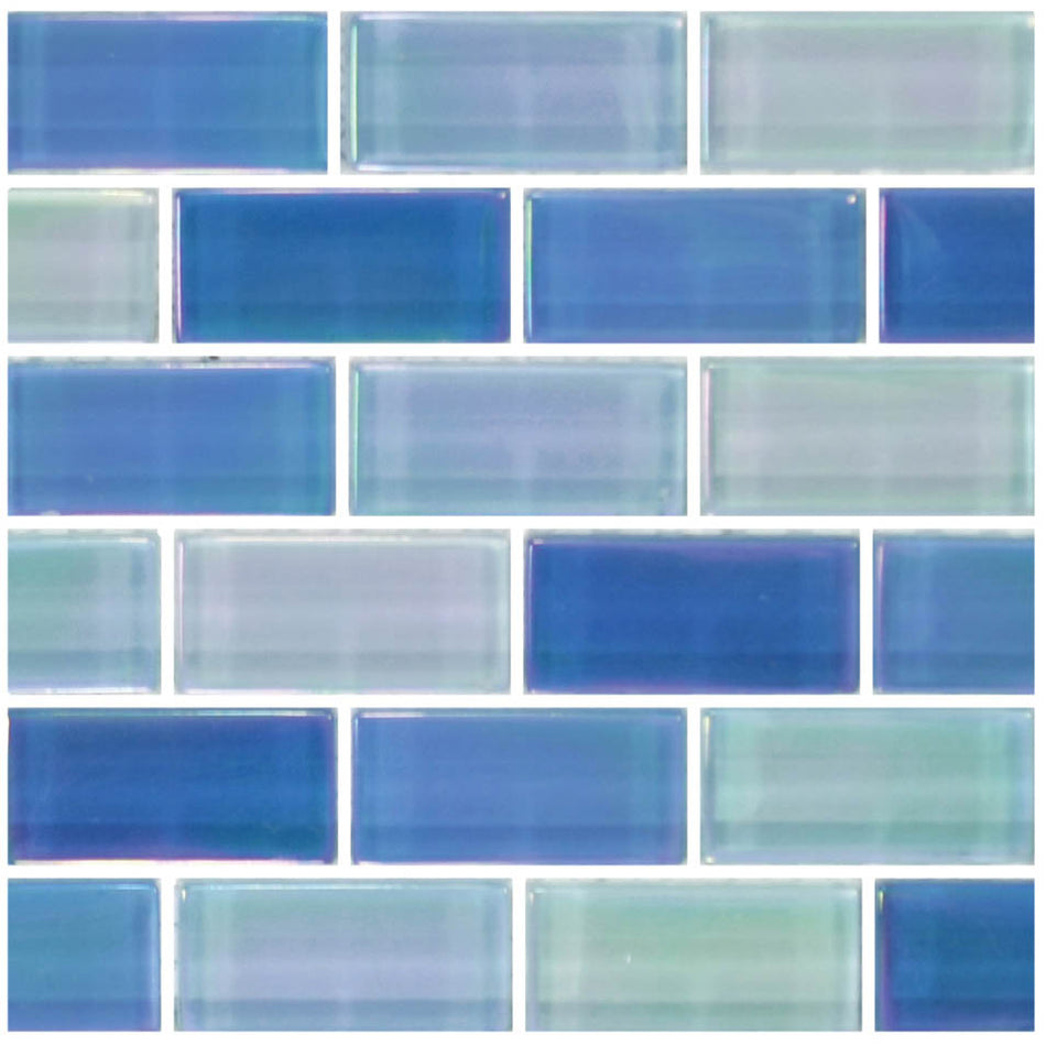 GLASS TILE SKY BLUE BLEND 1" X 2" - GC82348B8