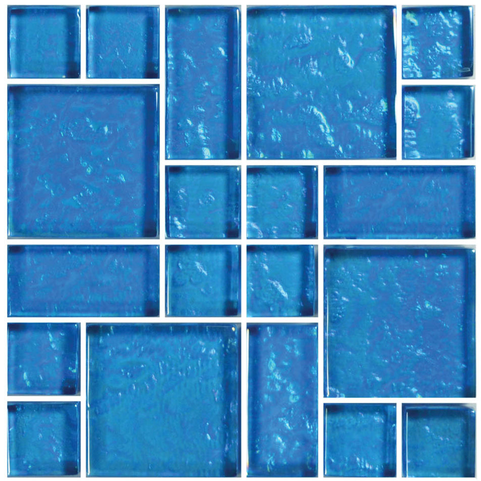 GLASS TILE - BLUE MIXED - GG8M2348B17