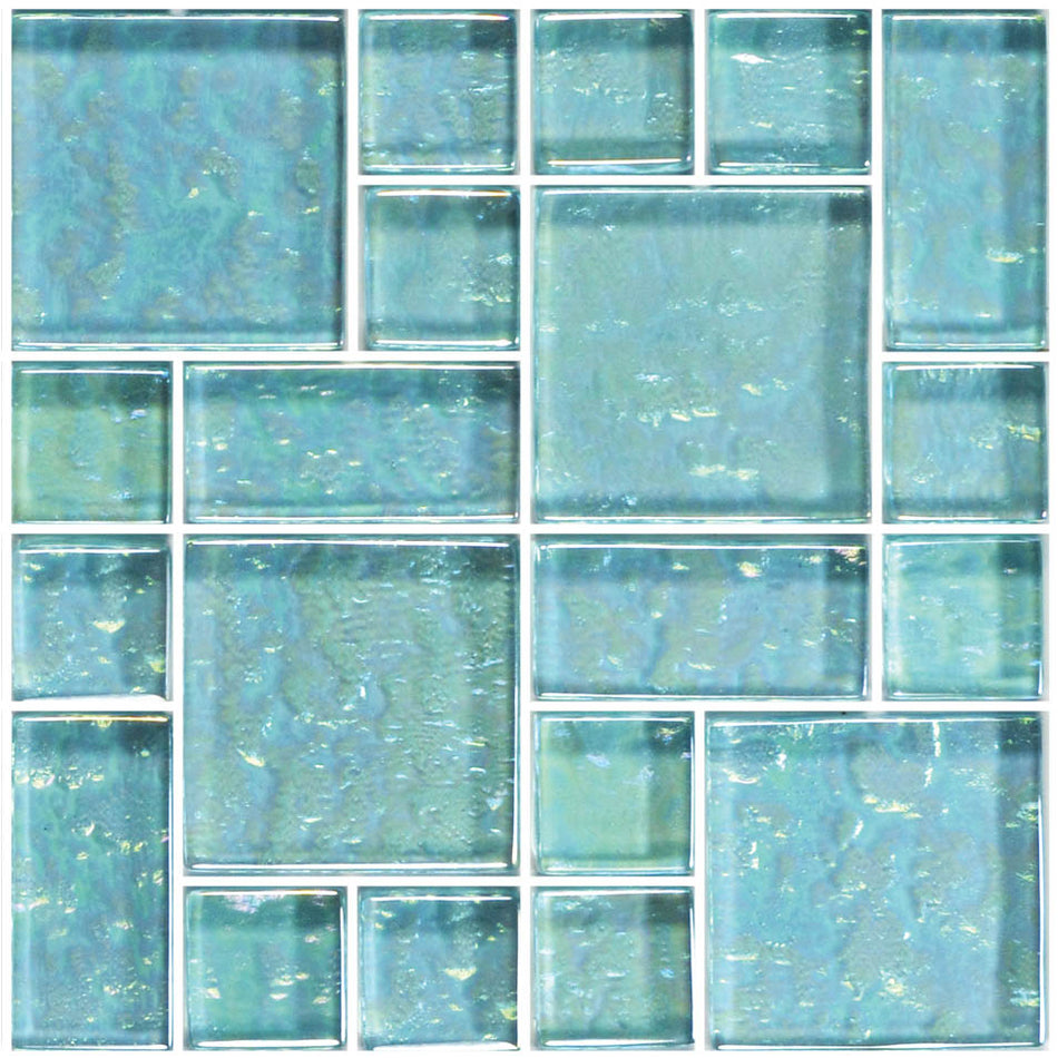 GLASS TILE - TURQUOISE MIXED - GG8M2348T6