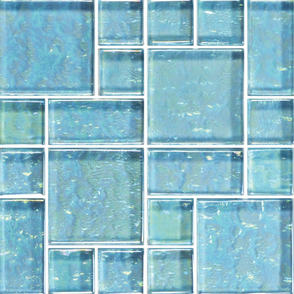 GLASS TILE AQUAMARINE - MIXED - GG8M2348T9