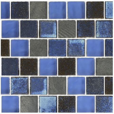 GLASS TILE - LIGHT BLUE BLEND 1" X 1" - GL82323B1