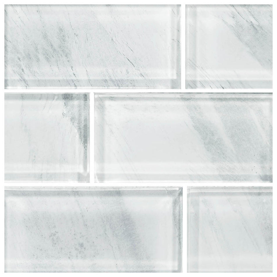 GLASS TILE - STRATUS WHITE 2" X 4" - GS84896W1