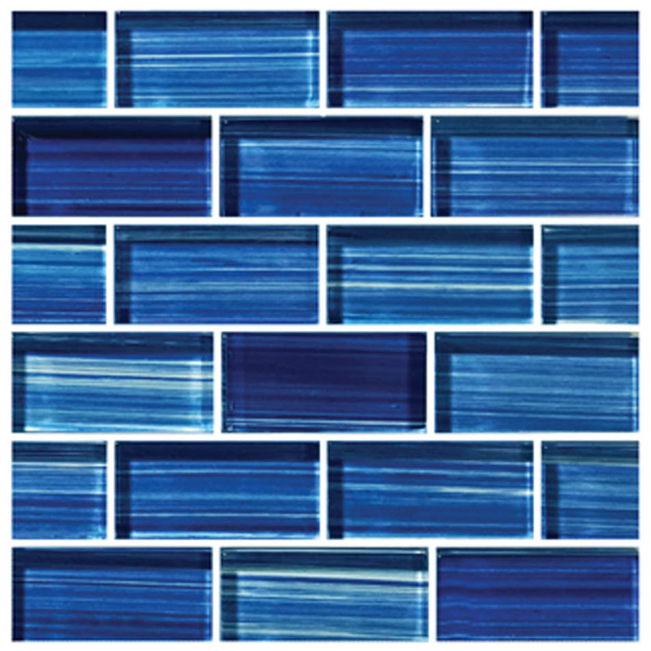 GLASS TILE - CARIBBEAN BLUE 1" X 2" - GW82348B11