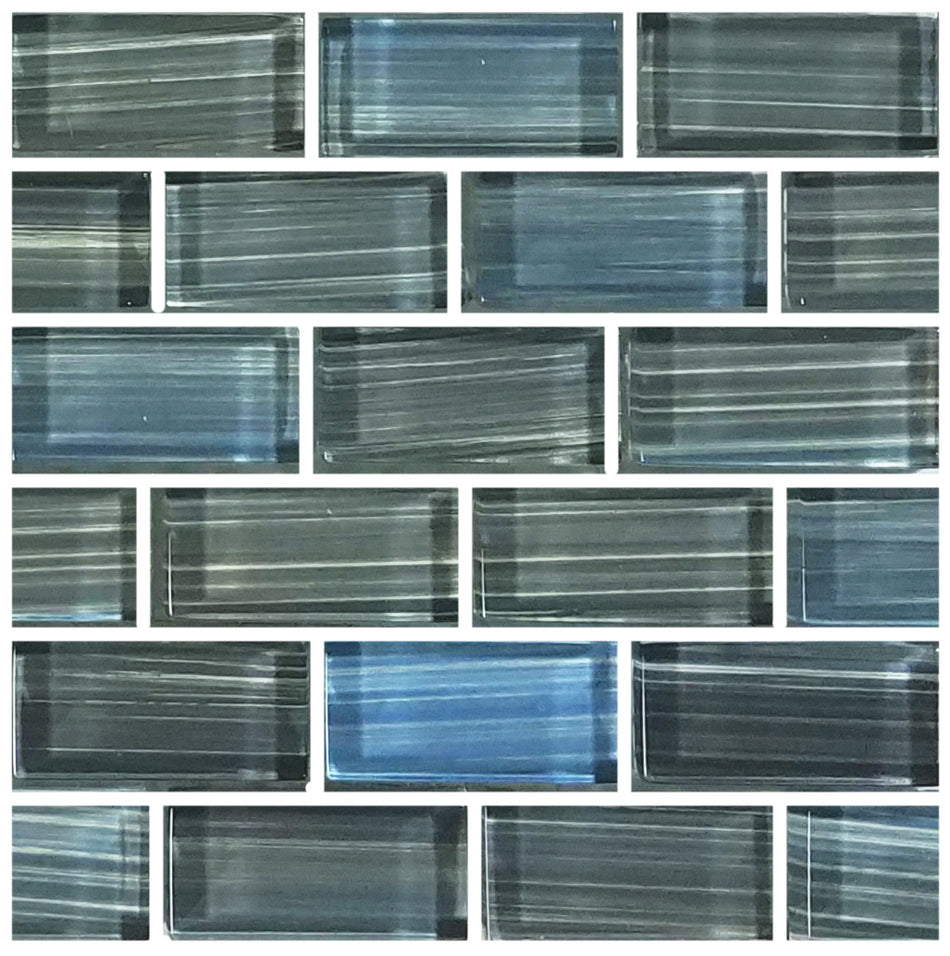 GLASS TILE - STEEL BLUE GRAY BLEND - GW82348B9