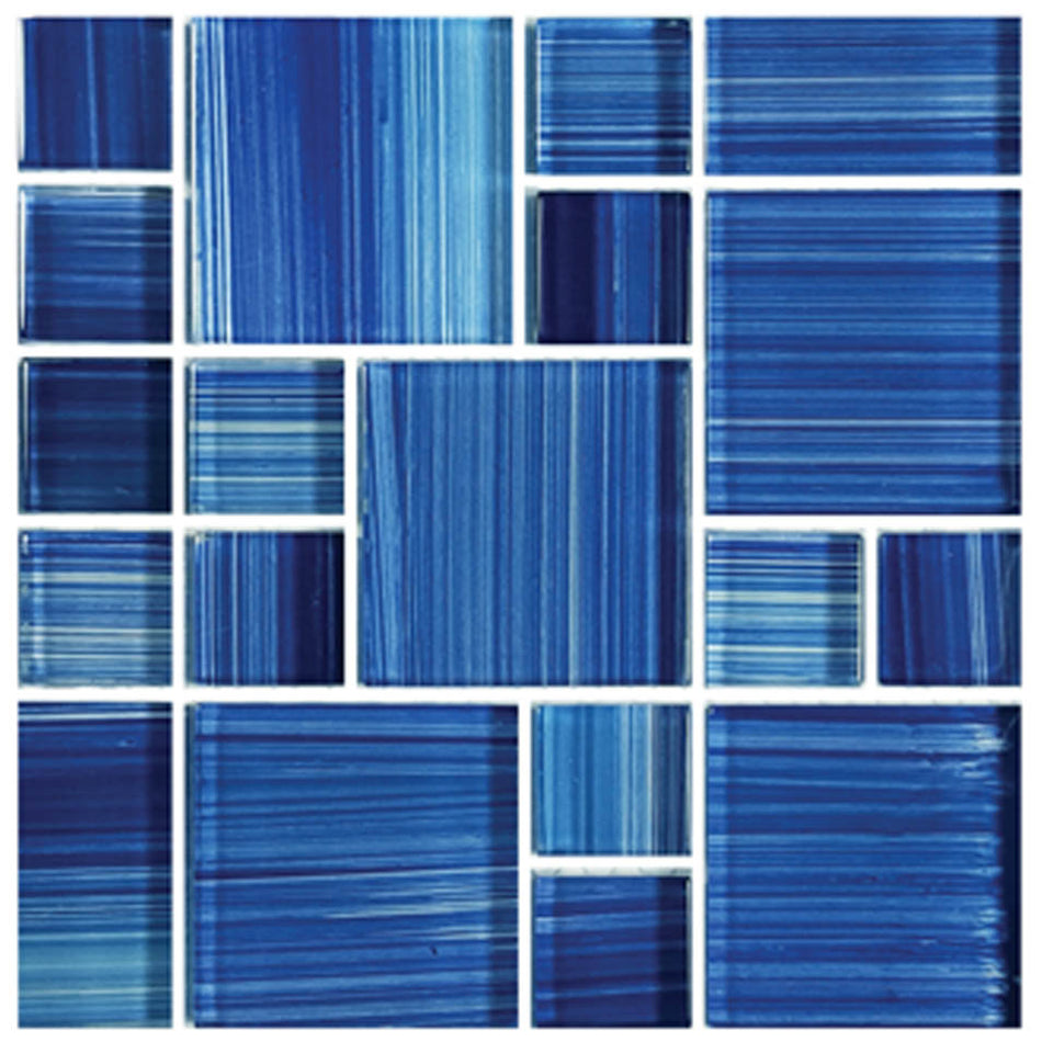 GLASS TILE - CARIBBEAN BLUE MIXED - GW8M2348B11