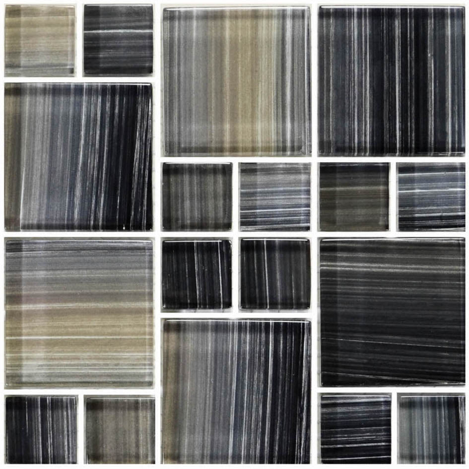 GLASS TILE - CHARCOAL BLEND MIXED - GW8M2348K6