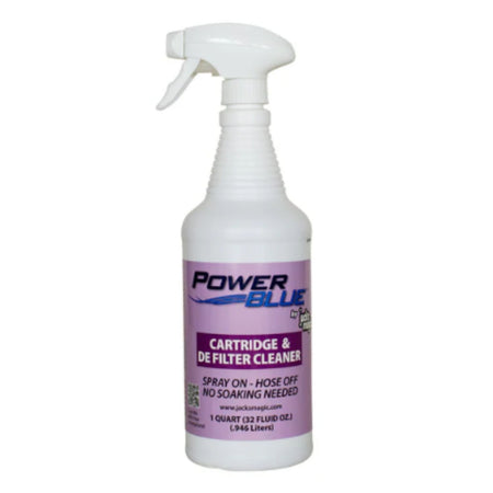 Jack's Magic Power Blue 32oz cartridge and DE filter cleaner for professional pool contractors and service companies
