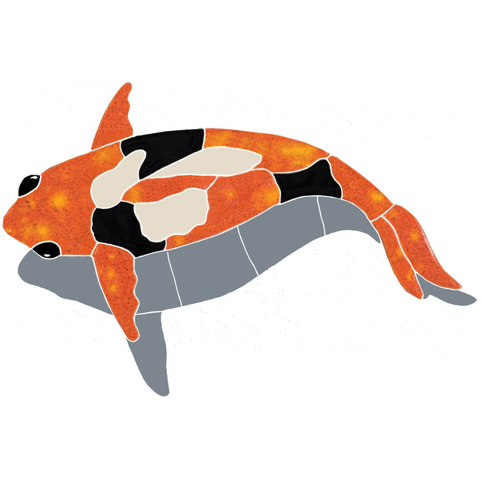 TILE FIGURE KOI FISH W/ SHADOW - ORANGE - KFSORALS