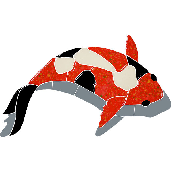 TILE FIGURE KOI FISH W/ SHADOW - RED - KFSREDRS